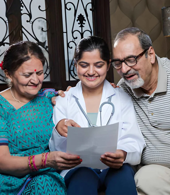 Caregiver with elderly man